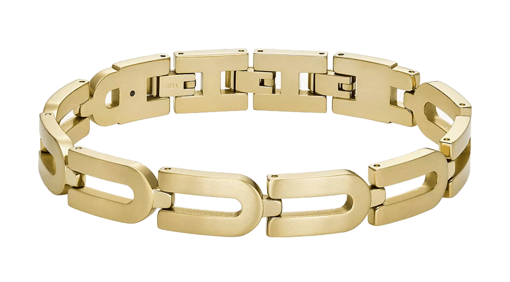 Fossil Heritage D-Link Chain Gold-Tone Stainless Steel Chain Bracelet JF04691710