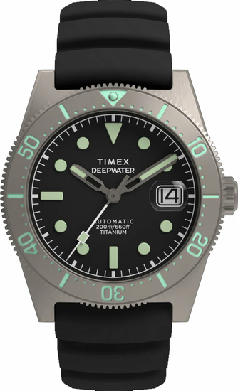 TIMEX Deepwater Reef 200 Titanium Automatic 41mm Synthetic Rubber Strap Watch TW2W73800